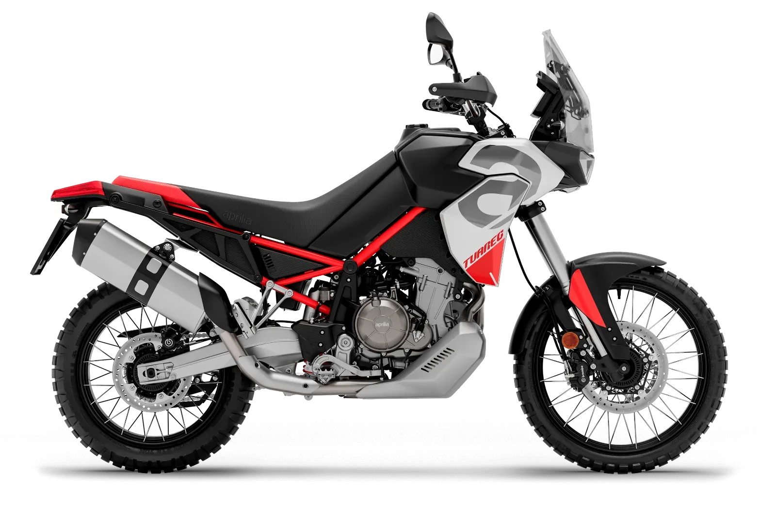 Aprilia Tuareg 660 in Hailstorm White, zijaanzicht
