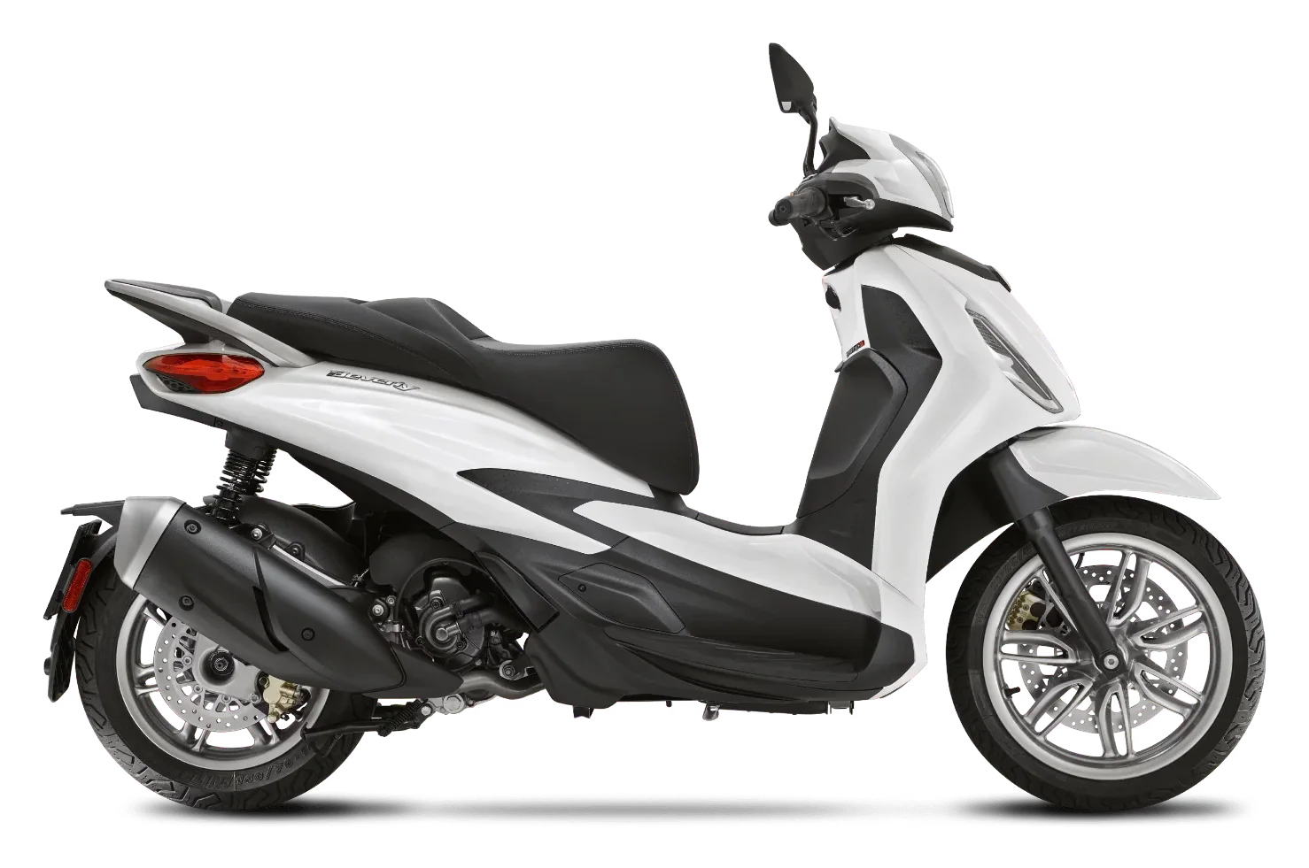 Piaggio Beverly 310 hpe in Bianco Luna, zijaanzicht