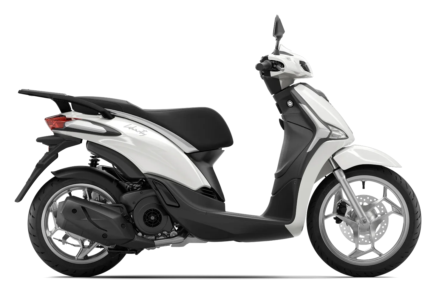 Piaggio Liberty 125 in Bianco Luna, zijaanzicht