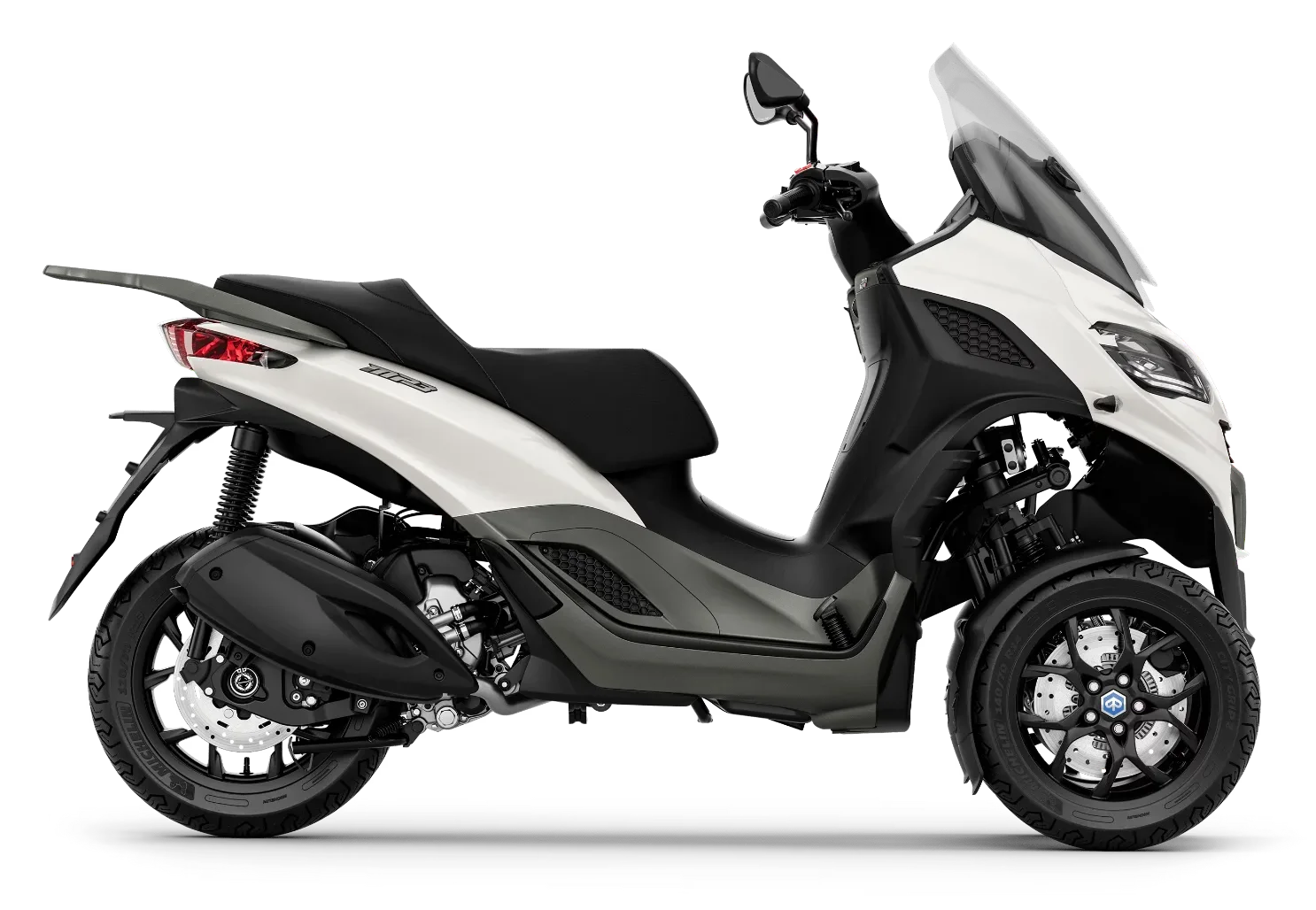 Piaggio MP3 310 hpe in Bianco Luna, driekwart vooraanzicht