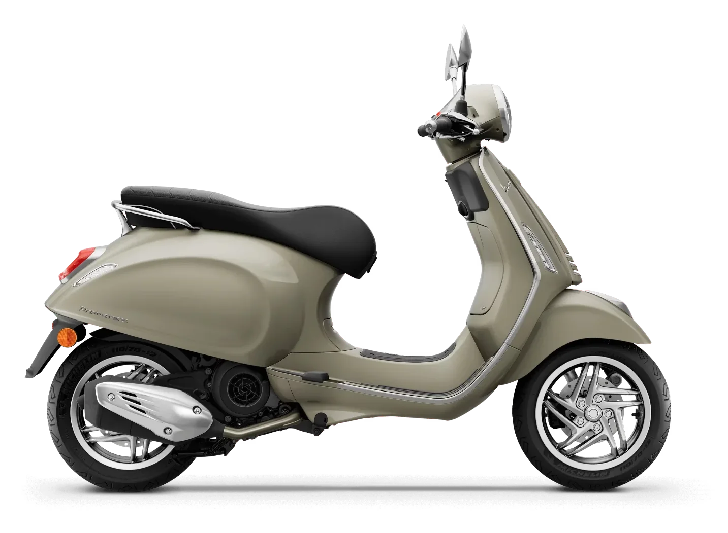 Vespa Primavera 125 in Beige Avvolgente, zijaanzicht